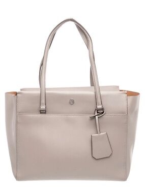 Tory Burch Taupe Leather Double-Handle Tote